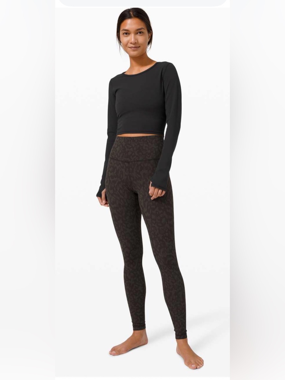 Lululemon Ever Elated Cropped Long Sleeve Nulu – Estimated Size 8 – Black